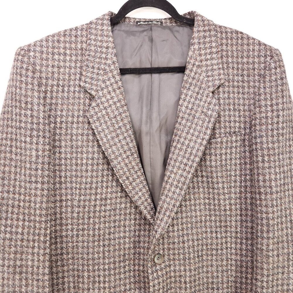 Conte Di Roma 100% Pure Virgen Wool Mens 46L Coat Italy Vintage Tweed Blazer - Picture 4 of 15